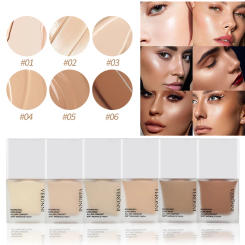 Liquid Foundation High Coverage Makeup Base natural Concealer 6 color longlasting Oil-Control Face Foundation Makeup Cosmetics