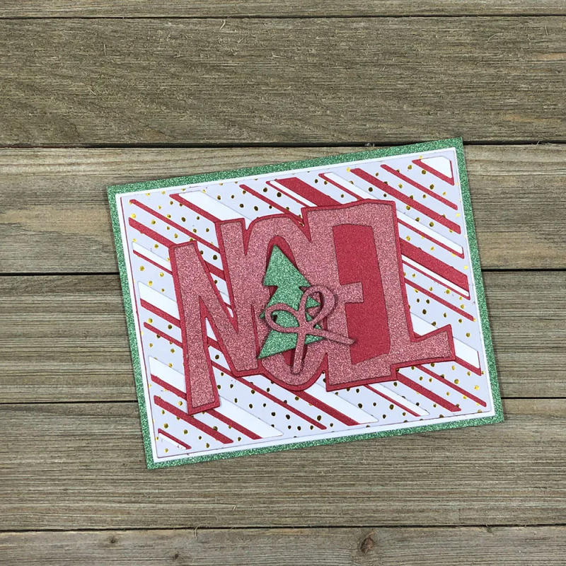 Description Picture 4 of item2pcs/set Oblique Stripe Background Metal Cutting Dies for DIY Scrapbooking Christmas Paper Craft Decoration Shaker Card Making