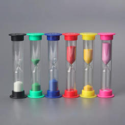 6PCS Colored Plastic Small Hourglass 30s/1min/2min/3min/5min/10min Sandglass Timers Sand Clock Set Student Gift Home Decoration