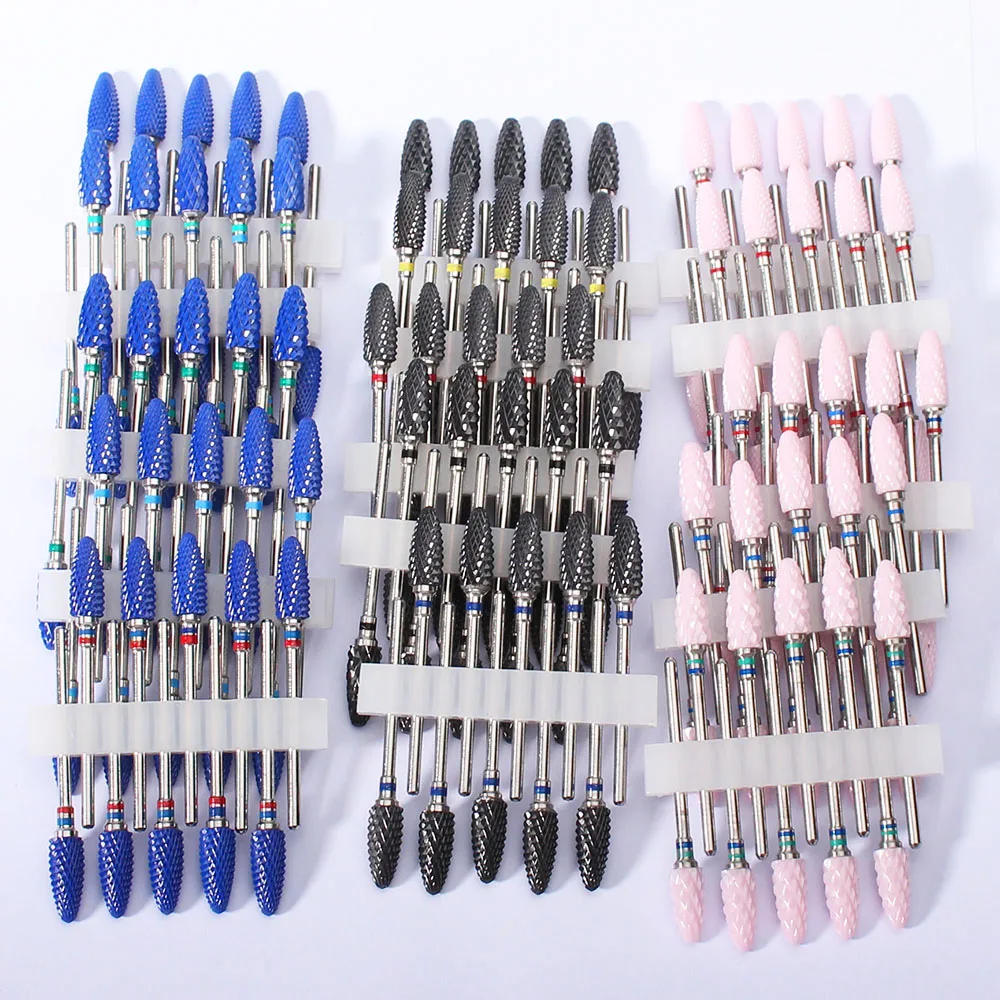 Description Picture 2 of item10pc/Set Pink Ceramic Milling Cutter Nail Drill Bits for Manicure Drills Electric Cuticle Remove File Nail Art Tools Accessories