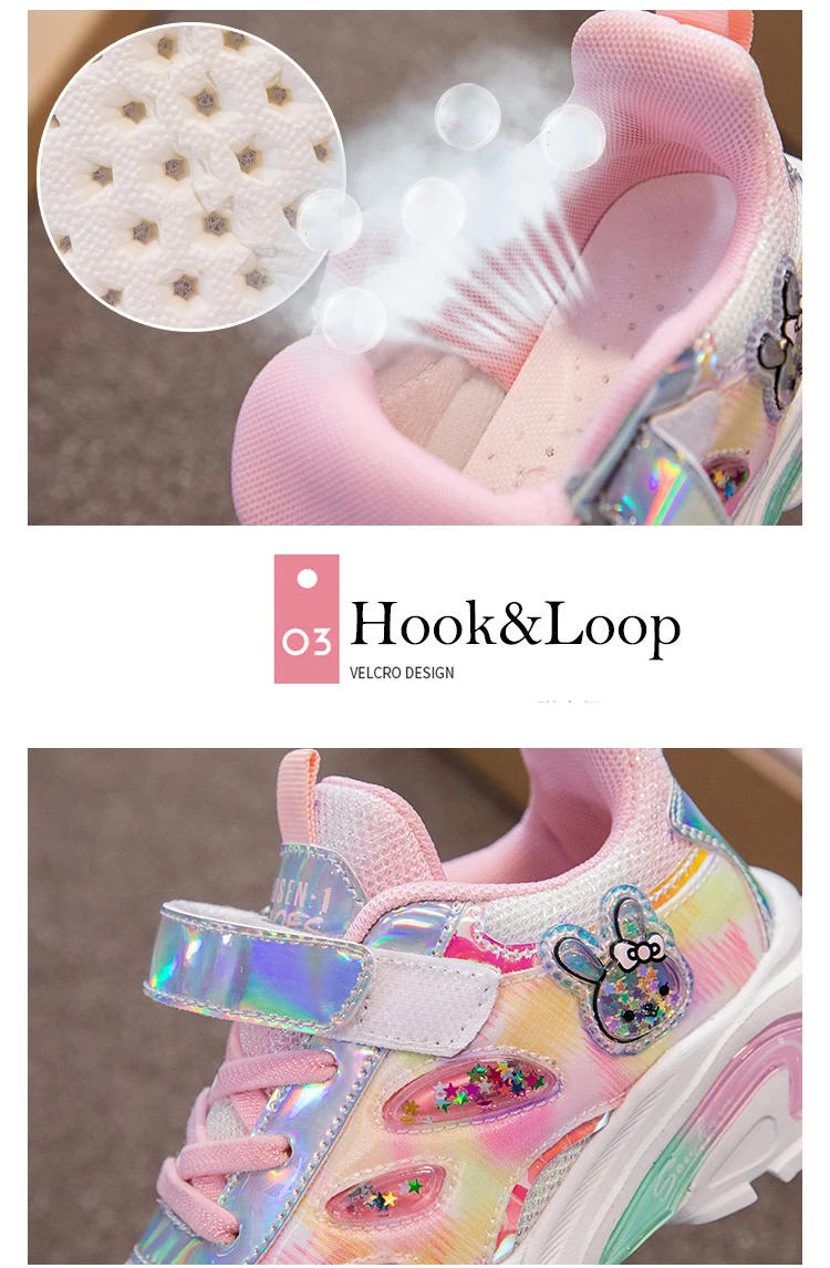 Description Picture 5 of itemBrand Kids Sneakers Lightweight Girls Running Shoes for Girls Breathable Sport Tennis Shoes Children Gym Shoes Antislip Trainers