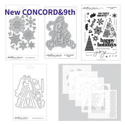 2024 New Merry Christmas Holiday Stamps Stencil Set New Metal Cutting Dies Snowflake DIY Scrapbooking Paper Cards Handmade Album