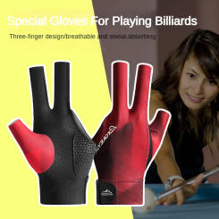 Billiards Glove Left Hand Three Finger Snooker Billiard Glove Non Slip Stickers Elasticity Billiard Training Gloves Accessories