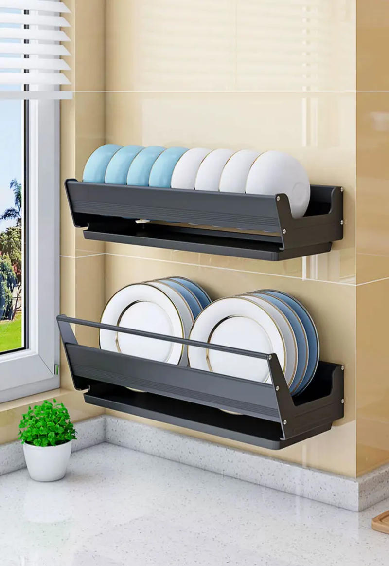 Description Picture 3 of itemWall Mounted Kitchen Dish Drainer Dish Drying Rack  Storage & Organization Kitchen Gadgets Shelf Useful Things For Kitchen