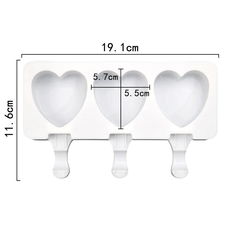 Description Picture 3 of itemSummer 3-link love silicone ice cream mold DIY creative ice cream mold without stick