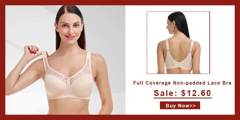 Description Picture 3 of itemWomen's Plus Size Front Closure Bra Floral Lace Unlined Jacquard Full Coverage Underwire Racerback Non-padded Lingerie 34-50