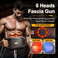 Fascia Gun 8 head Infrared Deep High-frequency Vibration Muscle Massage Relieves Fatigue Fitness Shaping Massagerr Body Massage