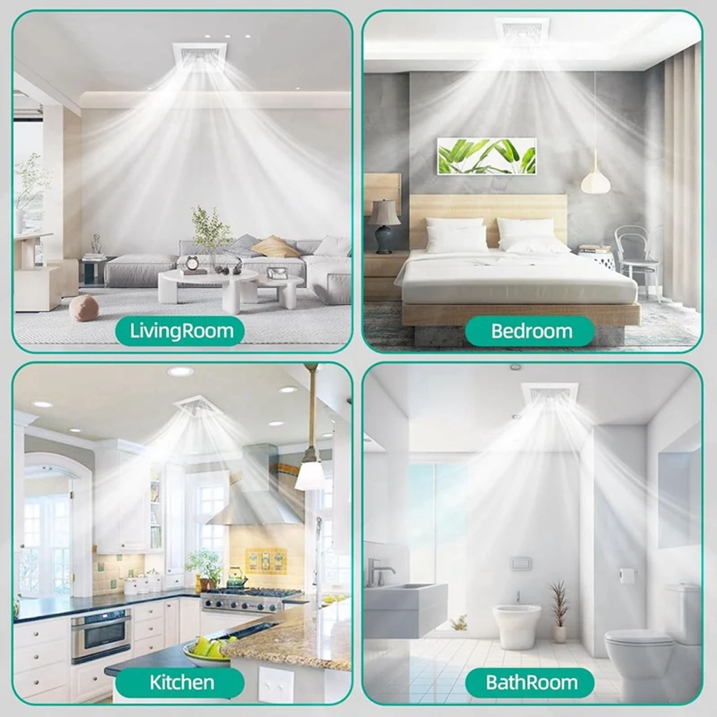 Description Picture 4 of itemBathroom Exhaust Fan Cover With Springs Replacement Parts For Square Ceiling Or Wall-Mount Exhaust Fan, Bathroom