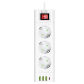3 Sockets -White