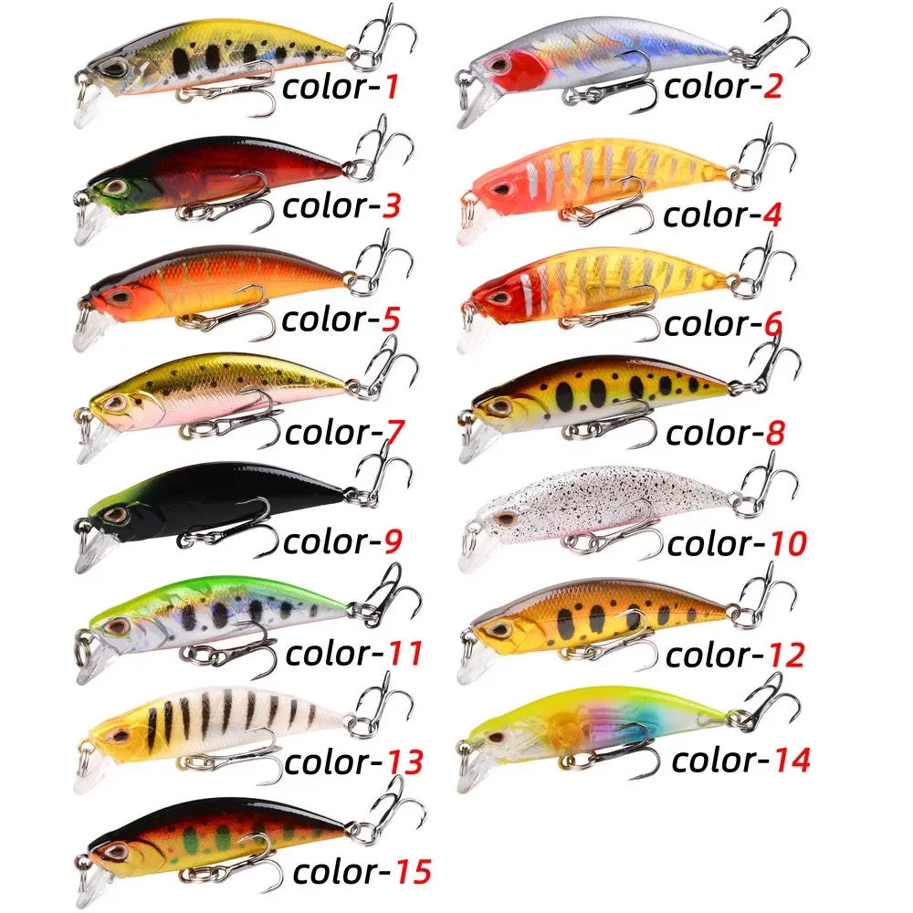 Description Picture 2 of item15/20PCS Mini Minnow Fishing Lure Floating/Sinking Hard Wobbler Crankbait 3D Eyes Artificial Bait Trout Pike Carp Fishing