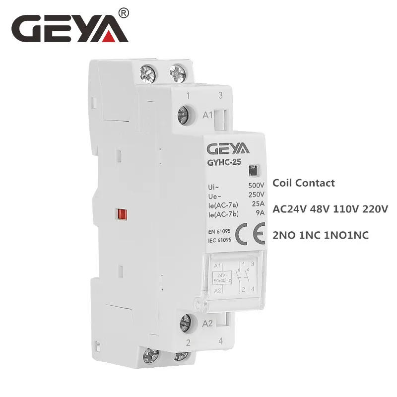 Description Picture 3 of itemGEYA GYHC Din Rail Household Contactor AC24V 48V 110V 220V 2P 25A 2NC 2NO 1NO1NC 50/60Hz