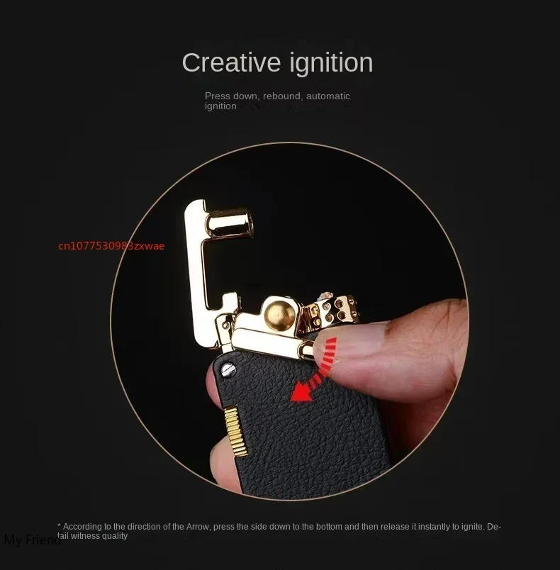 Description Picture 4 of itemCHIEF Kerosene Lighter Rocker Kerosine Lichter Zeldzaam Winddicht Lederen Rookaansteker Creatief Gepersonaliseerd Cadeau