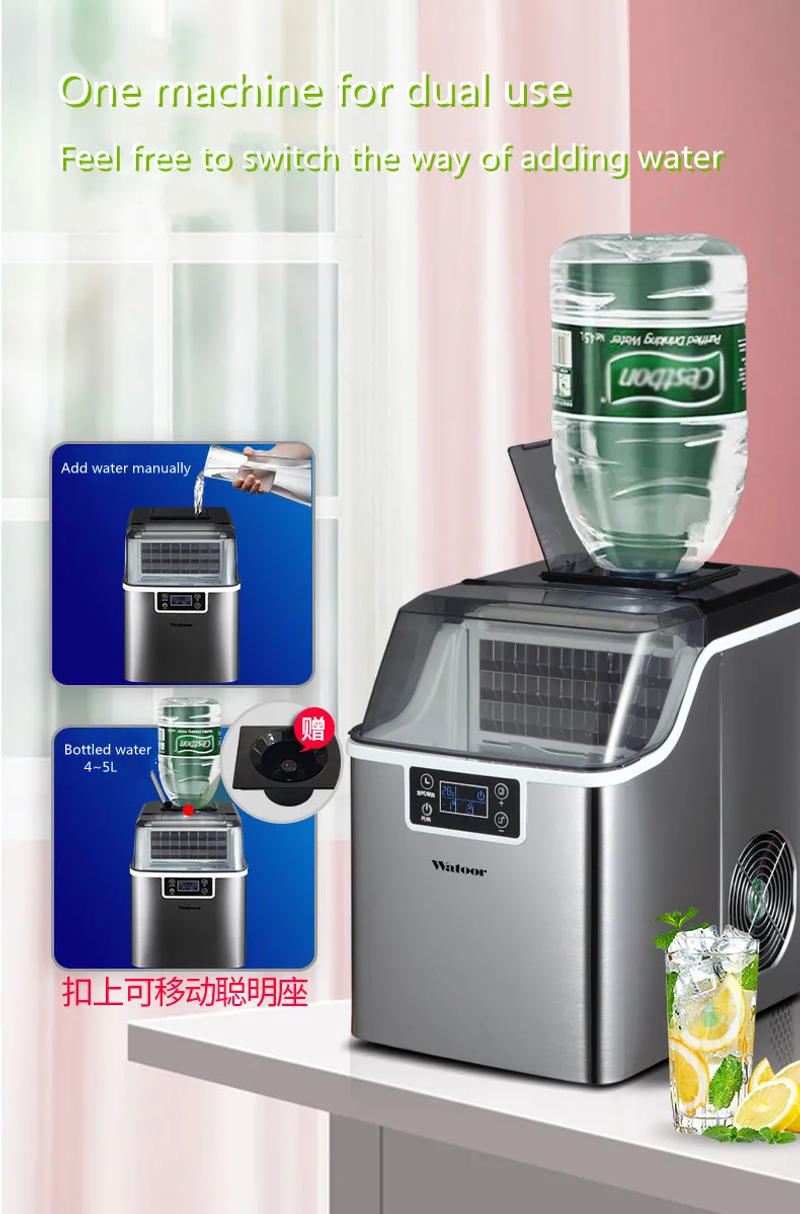 Description Picture 2 of itemCommercial Cube Ice Maker 55/70/90/120 KG/24H Freestanding Automatic Liquid Freezer Ice Generator Machine Home Appliance