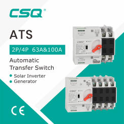 CSQ HYCQ7 ATS Automatic Transfer Switch Solar Pv For Inverter 2P 220V 4P System 100A Generator 63A 3 Single Phase Dual Power