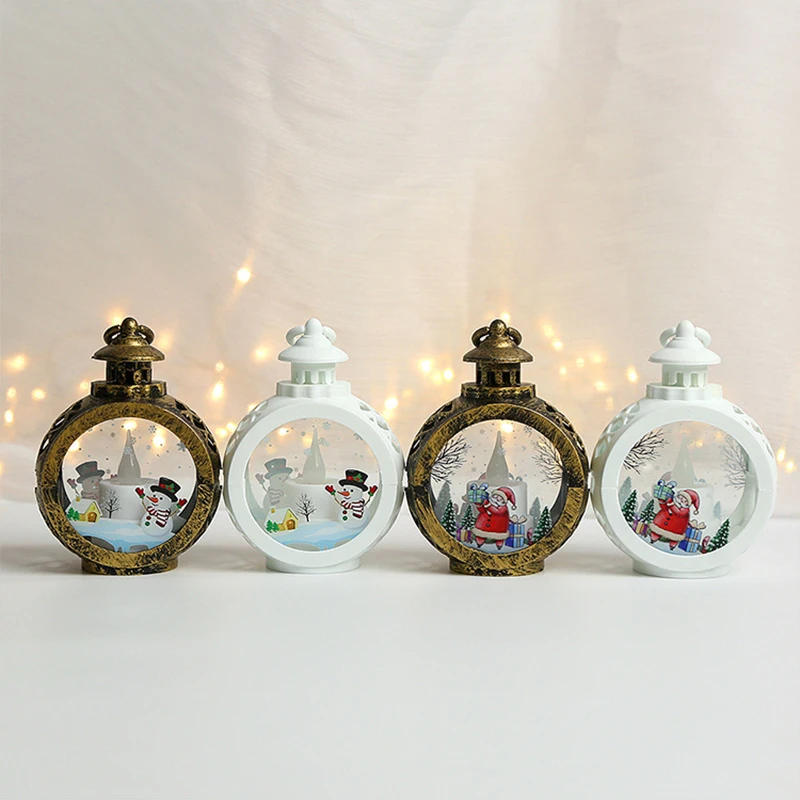 Description Picture 3 of item2025 LED Portable Lantern Santa Claus Lamp Decor Christmas Xmas Tree Wind Lights Pendant Navidad Christmas New Year Decoration