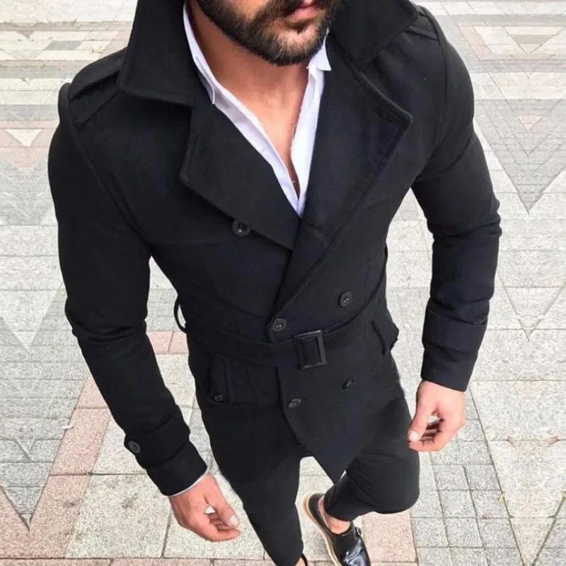 Description Picture 3 of itemCustomized Men Fashion Jackets Men Slim Fits Coats Business Mens Long Winter Windproof Outwears