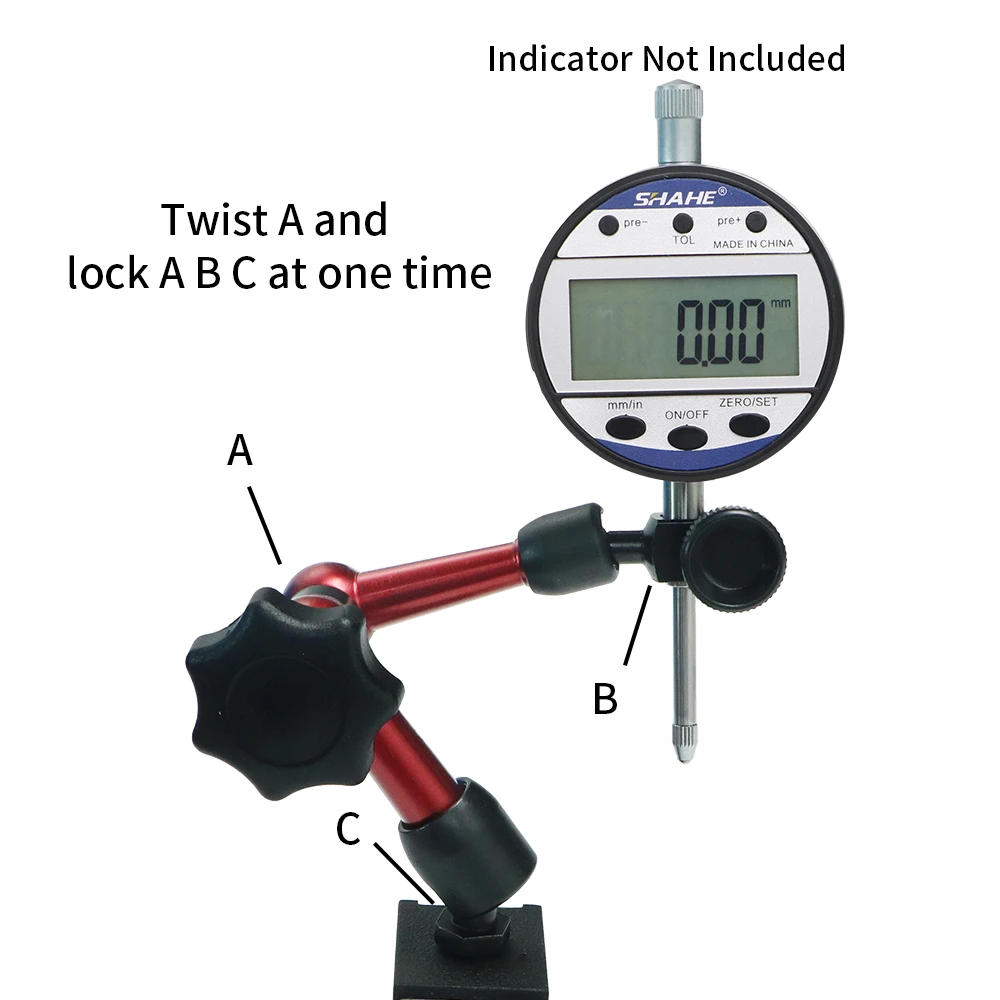 Description Picture 5 of itemShahe New Adjustable Magnetic Base Stand Holder For Indicators Magnetic Force 30KG
