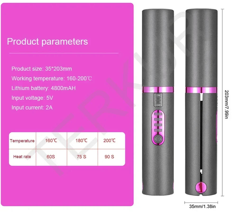 Description Picture 4 of itemnew Mini Professional 2 in 1 Portable Hair Curler Hair Straightener Flat Iron Hairs Straightening Corrugated Iron Styling Tools