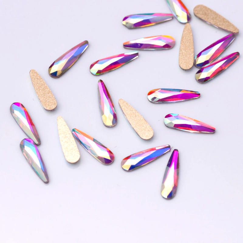 Description Picture 5 of itemTop Quality Crystal Raindrop Shape 20pcs/Pack Non Hotfix Nail Art Rhinestone Super Bright Glass Strass 3D Nail Art Decoration