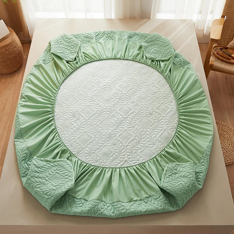 Description Picture 3 of itemQuilted Waterproof Mattress Cover Embossed Bedding Mattress Protector Anti-mite Anti-bacterial Fitted Bed Sheet No Pillowcase