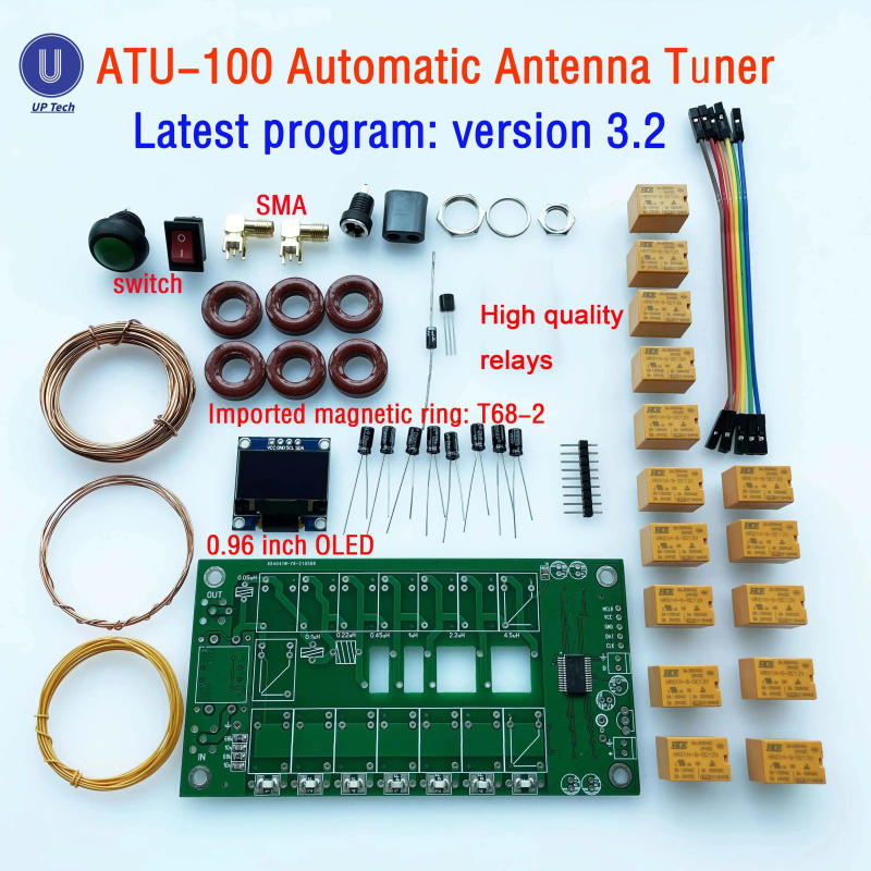 Description Picture 3 of itemATU-100 ATU100 1.8-50MHz DIY Kits Automatic Antenna Tuner by N7DDC 7x7 Firmware Programmed / SMT/ Chip Soldered/+OLED