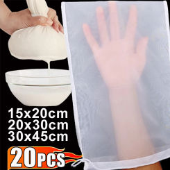 20-1PCS Soy Milk Wine Filter Bag Nut Yogurt Bag Tea Coffee Oil Nylon Filter Net Mesh Reusable Kitchen Food Strainers Filter Bags