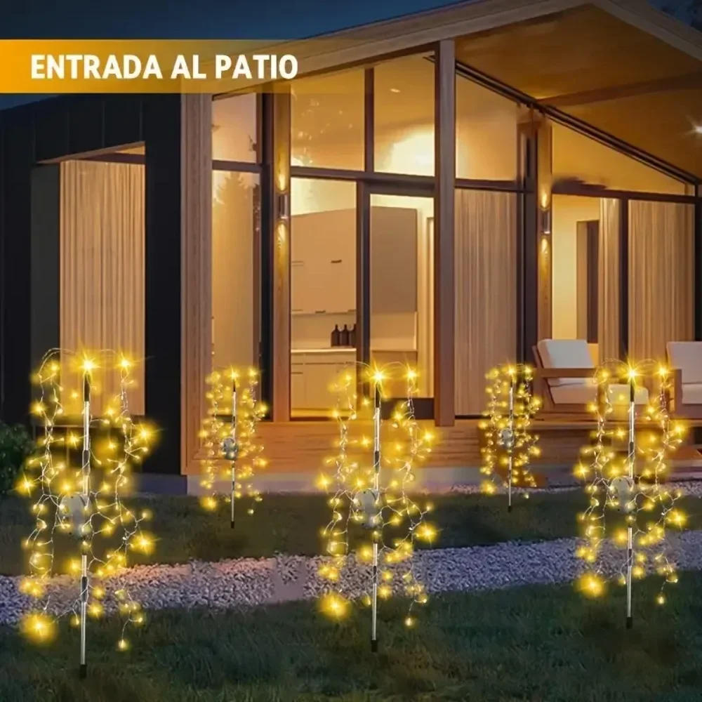 Description Picture 5 of item200 LED Solar Outdoor Lights Garden Decor String Lamp FLSTAR FIRE Waterproof Outside Fairy Lights 8 Modes Porch Path Decorations