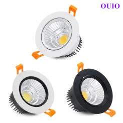 Recessed Round Dimmable LED Downlights 20W 15W 12W 9W 7W 5W COB Ceiling Lamps Spot Lights AC90~260V Indoor Lighting Power Driver