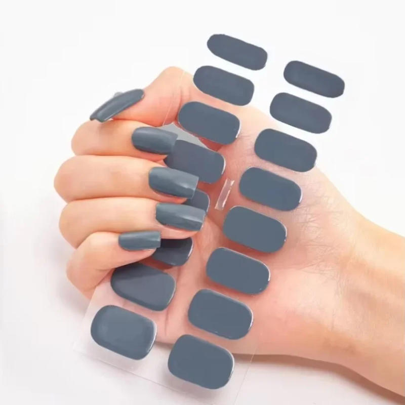 Description Picture 4 of itemSemi-cured Gel Nail Stickers Solid Color Nail Semi-baked Tips Full UV Nail Need Decals Paste Lamp N0R7 Ideal Gift Beauty Tool