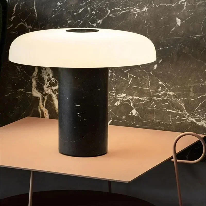 Description Picture 5 of itemNordic Simple Table Lamp Modern Creative Marble LED Desk Light Mushroom Decorative Living Room Bedroom