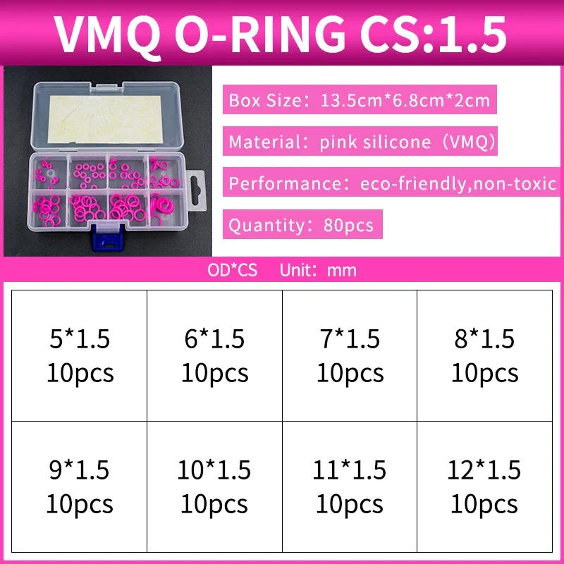 Description Picture 5 of itemColor-silicone-box boxed silicone rubber repair kit sealing valve waterproof machine combination kit gasket o-ring faucet