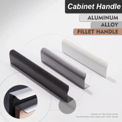 2/4Pcs Hidden Handle Kitchen Cabinet Furniture Handles Black Cupboard Drawer Pulls Wardrobe Door Knobs Prevent Scratching