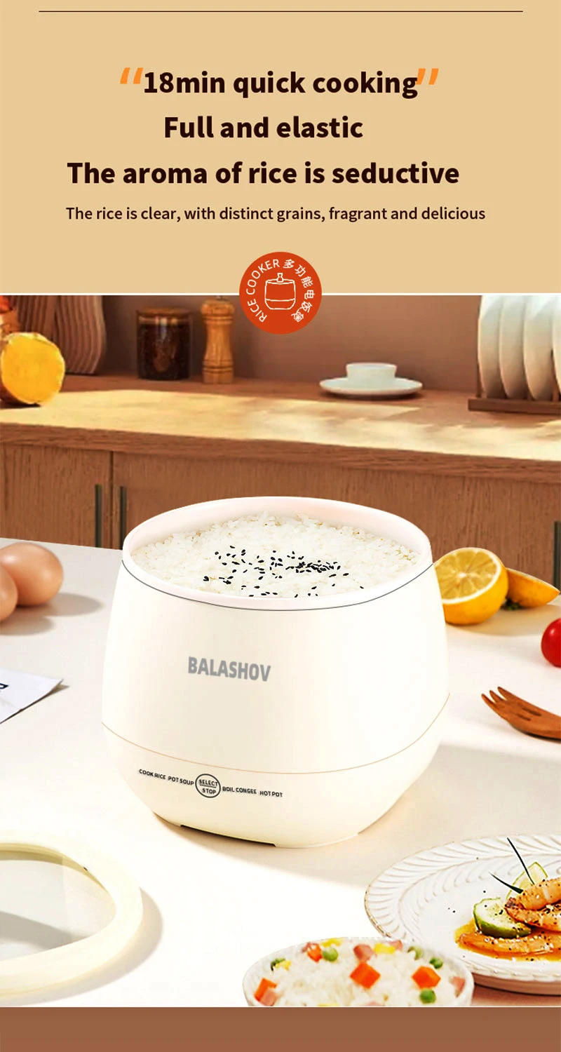 Description Picture 6 of item220V Electric Mini Rice Cooker Portable Multifunctional rice cooker 1-2 people Non Stick Pots for Cooking Kitchen Home Appliance