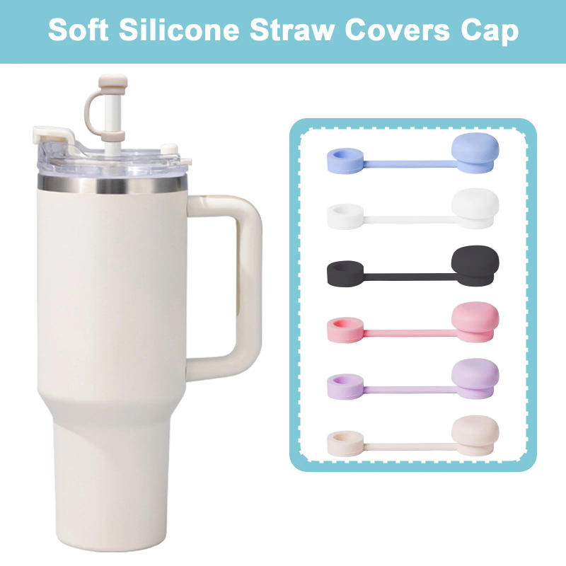 Description Picture 4 of item1Set Silicone Cup Straw Cover for Stanley Cup 40/30oz Quencher Tumbler 10mm Dust-proof Pen Holder Leak Stopper Mug Accessories