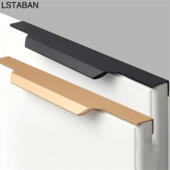 Hidden Long Furniture Cabinet Handle Modern Aluminum Alloy Cupboard Wardrobe Black Door Handle Kitchen Cabinet Gold Drawer Pulls