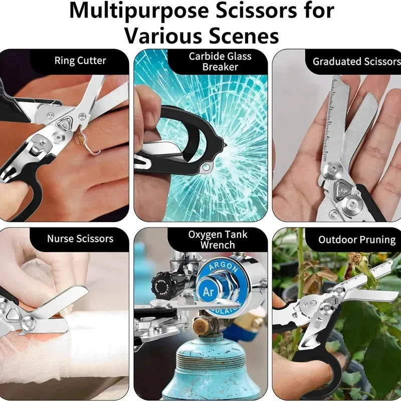 Description Picture 6 of itemOutdoor Survival Tool Medical Scissors Portable Multi-Purpose Scissors Raptors First Aid Expert Tactical Folding Scissors Set