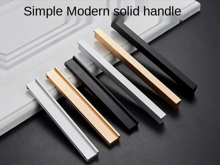 Description Picture 2 of itemBlack Golden Modern Cupboard Kitchen Hardware Wardrobe Closet Pull T Bar Aluminum Alloy Cabinet Drawer Knob Box Handle