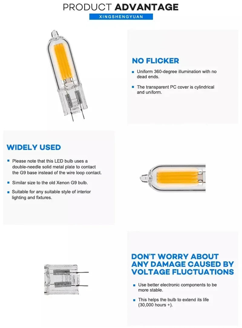 Description Picture 4 of item10PCS 6W 9W 12W G4 LED COB Bulb 12V 220V Glass LED G4 Light bulb 360 Beam Angle Replace Halogen Lamp for Chandelier Spotlight