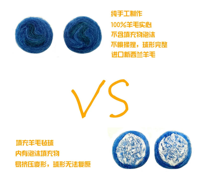 Description Picture 2 of item20pcs/lot 1.5cm/2cm/3cm Wool Felt Balls Round Wool Felt Balls Pom Poms Mixed color wholesale 7 Colors