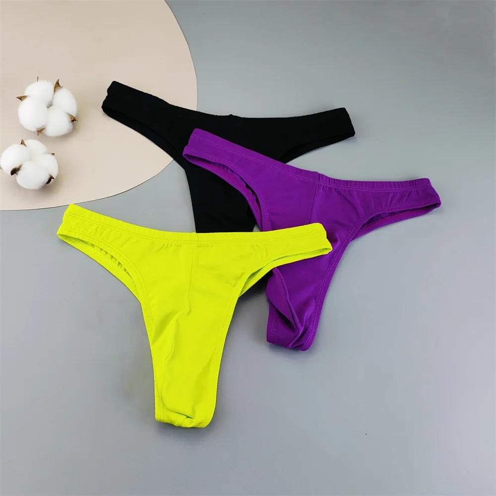 Description Picture 2 of itemSexy Thongs Underwear for Men Bikini Briefs Shorts BIG U-convex Pouch G-string Lingerie Low Waist Pink Male Underpants