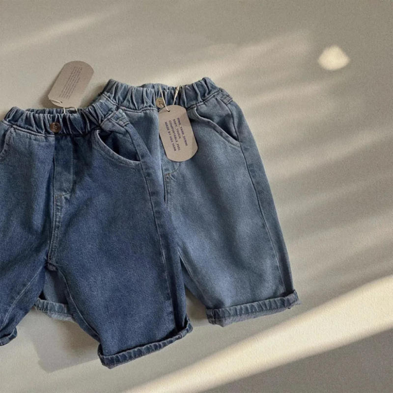 Description Picture 3 of item2024 Spring Autumn Boy Girl Children Retro Loose Jeans Baby Casual Denim Pants Solid Kid Pockets Cotton Trousers Infant Clothes