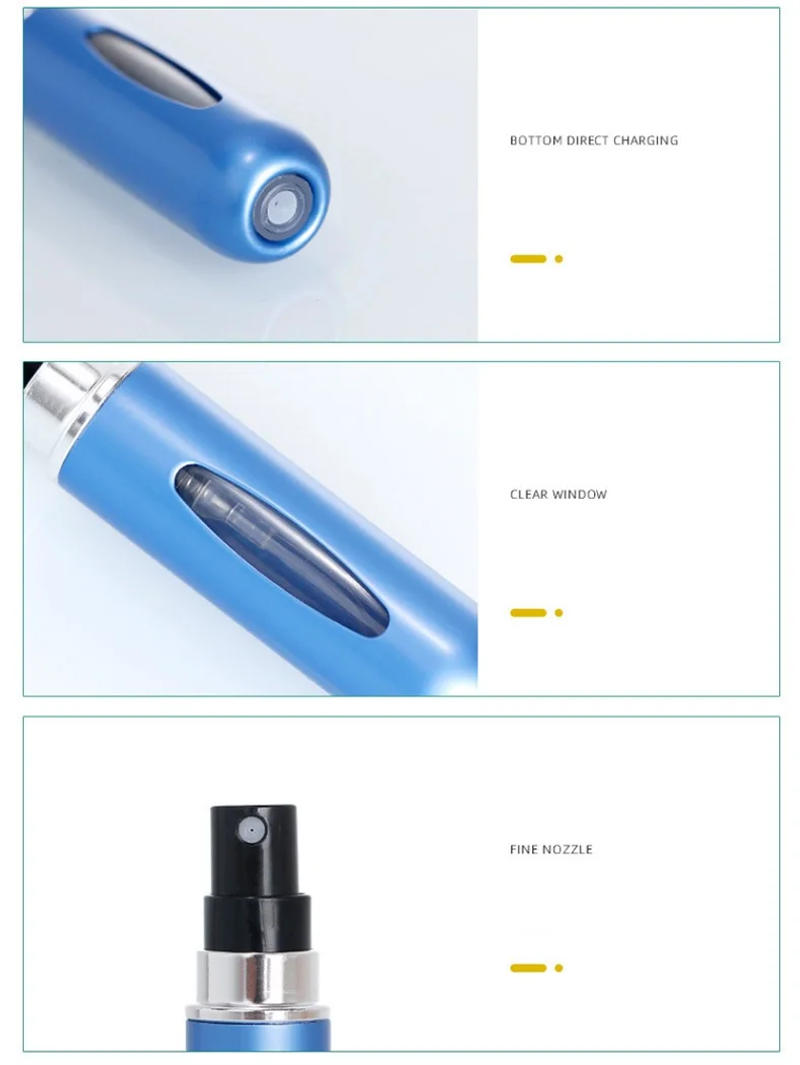 Description Picture 3 of item8/5ml Perfume Atomizer Portable Liquid Container For Cosmetics Traveling Mini Aluminum Spray Alcochol Empty Refillable Bottle