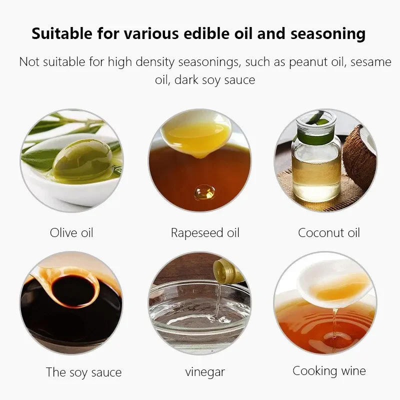 Description Picture 6 of itemCookware Bbq Transparent Cooking Oil Bottle Olive Oil Spray for Fitness Sauce Sprayer Set Tableware Kitchen Dining Bar Home