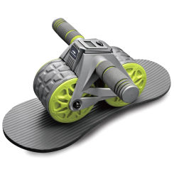 leikefitness Ab Wheel Roller Automatic Rebound with Knee Pad Mat,Core Muscle Ab Trainer with Intelligent Display, Ab Workout Equ