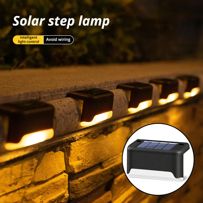 Description Picture 5 of item4Pcs Solar LED Stair Wall Lamp Outdoor IP65 Waterproof For Courtyard Yard Patio Steps Fence Garden Pathway Lighting Night Light