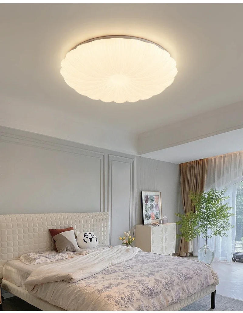 Description Picture 5 of itemNordic Bedroom Lamp Round Petal Ceiling Lamps Simple Warm Romantic Children's Room Boys Girls Room Decoration Ceiling Lights LED