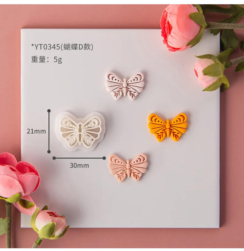 Description Picture 6 of itemInsect Series Polymer Earring Clay Cutter Mold Creative Butterfly Earring Jewelry Pendant Brooch Cutting Molds DIY Hand Tools