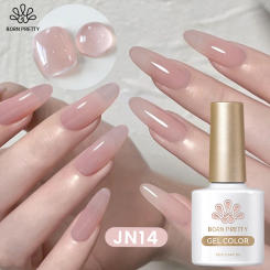 BORN PRETTY Sheer Nude Pink Jelly Gel Nail Polish 10ml Natural Milky White Translucent Color Need UV Light Cure Gel Polish
