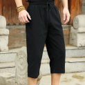 Thin Cotton and Linen Cropped Pants for Men, Oversized Loose Linen Wide Leg Pants for Trendy Men, Harlan Casual Shorts for Men