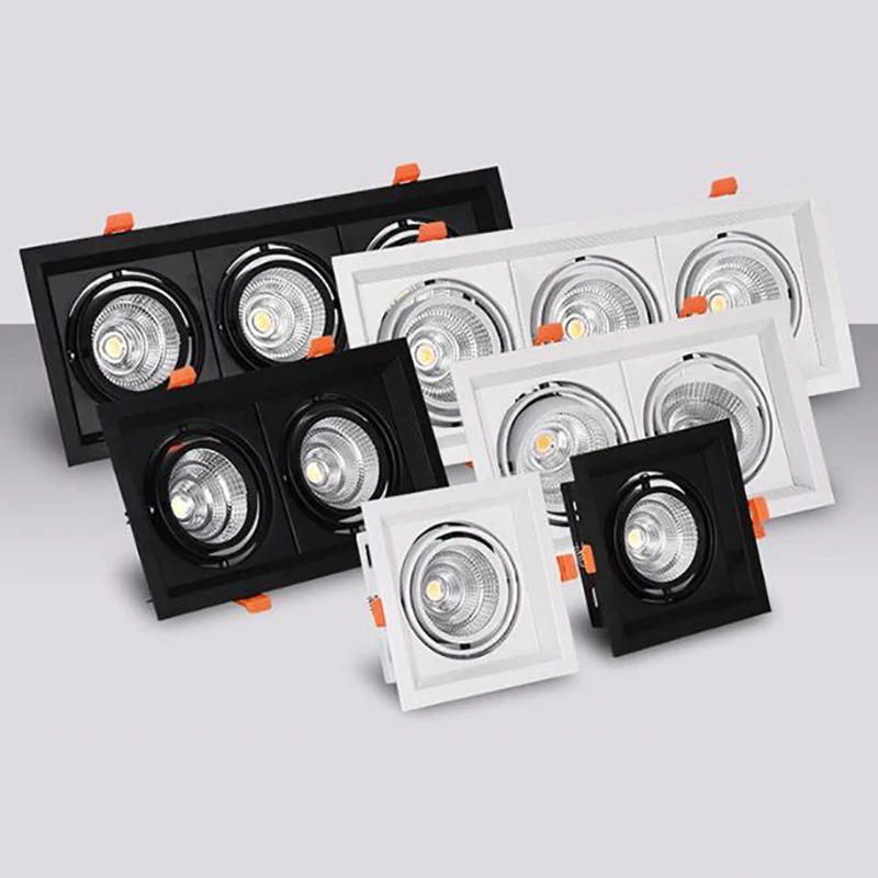 Description Picture 3 of itemSuper Bright Recessed square LED Dimmable Downlight COB 10w15W LED Spot light Grille lamp LED decoration Ceiling Lamp AC85-285V